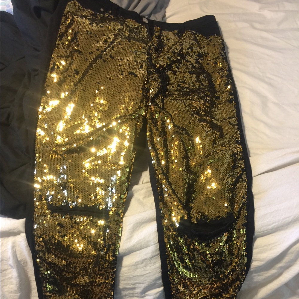 Gold sequin Jeans